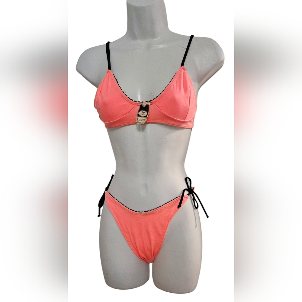 Brazilian Women's Peach Bikini Set